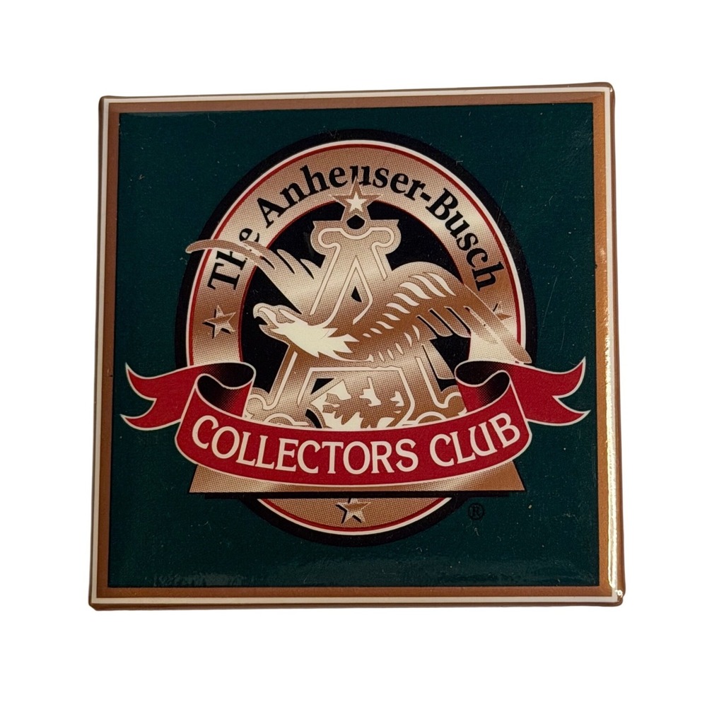 VTG Anheuser-Busch Pin Green Square‎ Budweiser Collectors Club Logo Badge 2 Inch